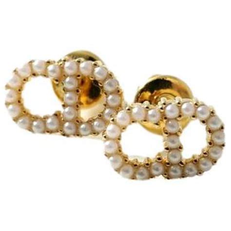 pearl stud earrings dior|Dior earrings for sale.